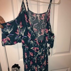 Cold shoulder wrap dress